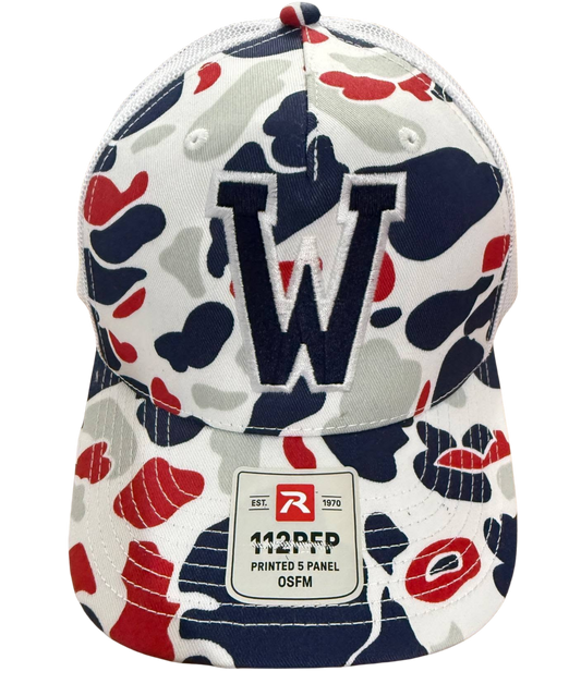 Red & Navy Camo Hat "W"
