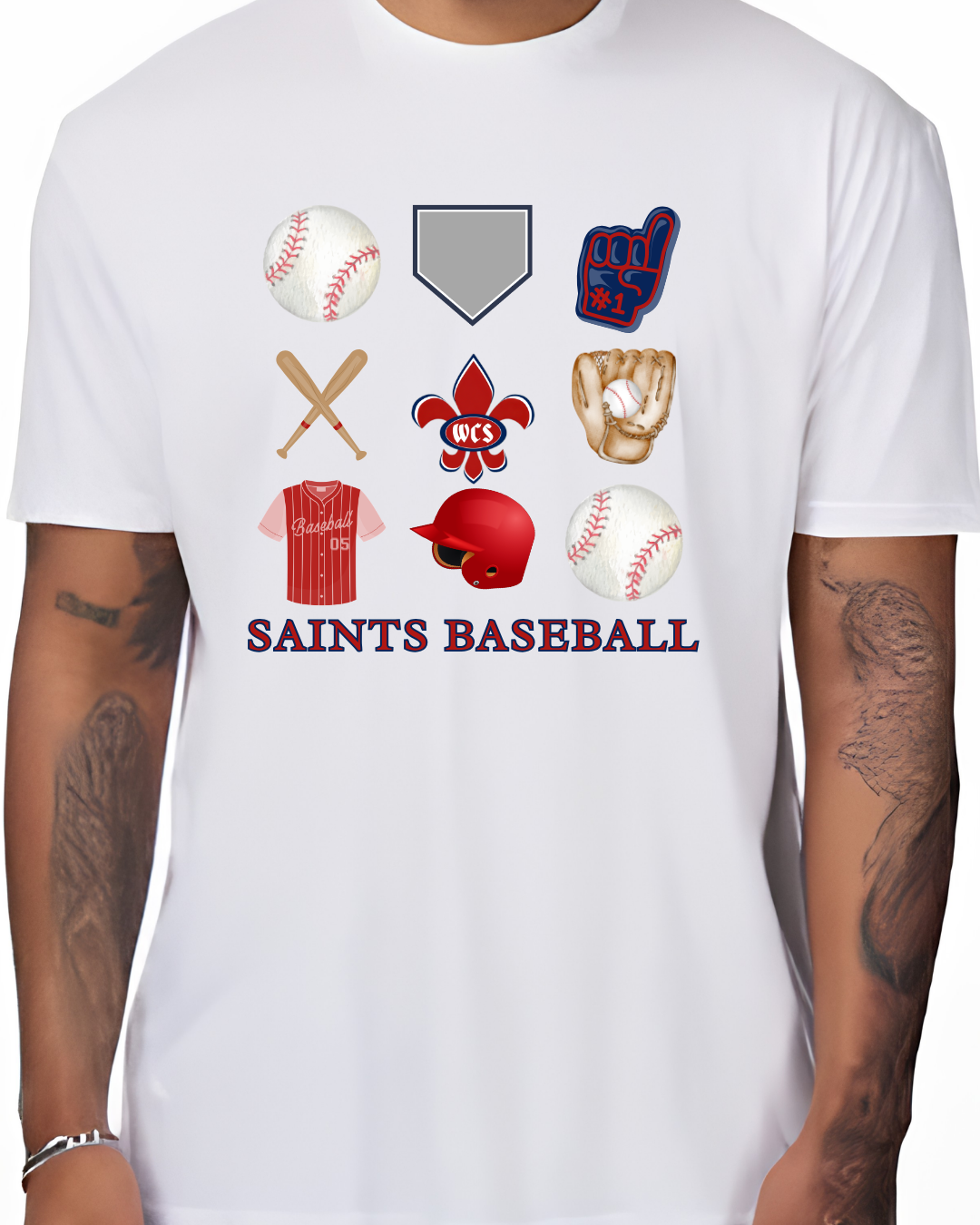 Saints Baseball Block Tee