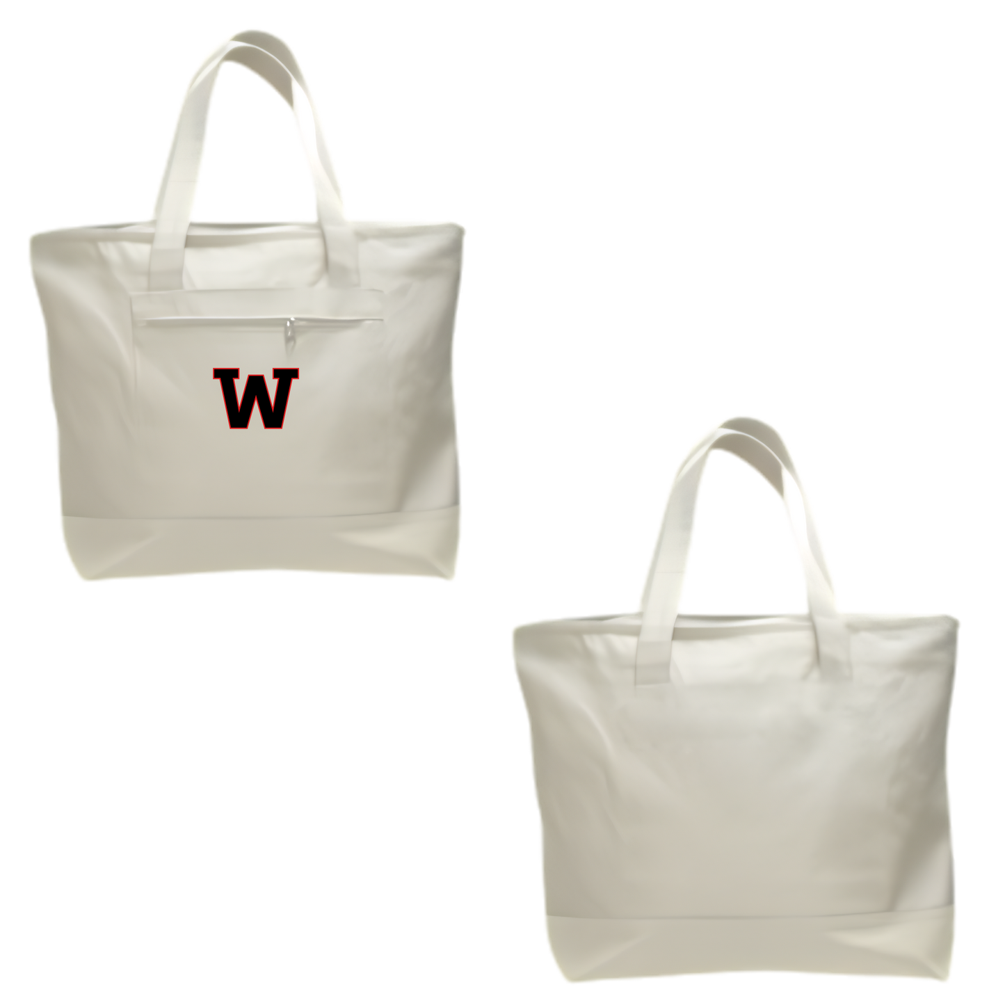 W Zippered Canvas Tote