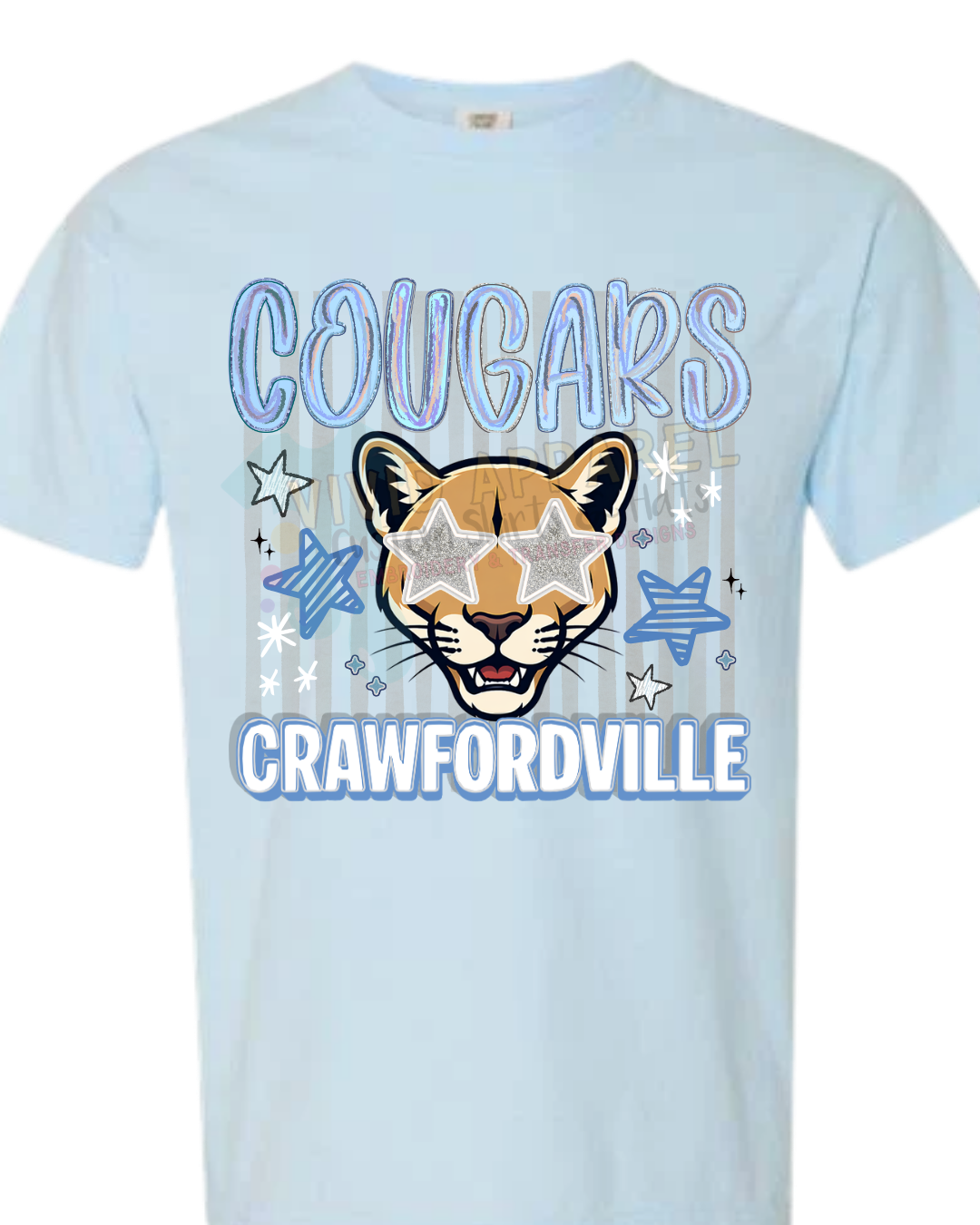 Crawfordville School Spirit Tee-- Stars