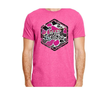 Pink & Black Camo War Eagles Tee
