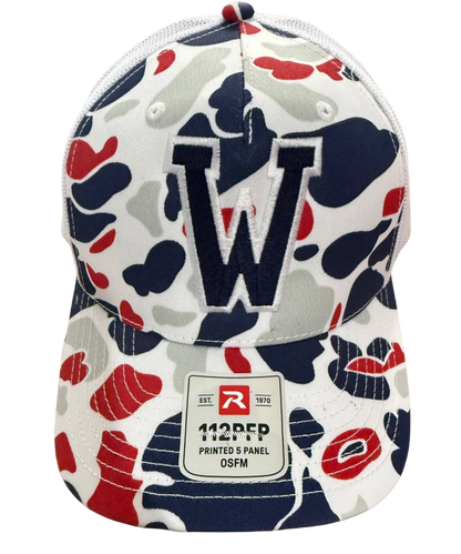 Red & Navy Camo Hat "W"