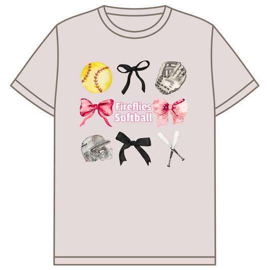 Fireflies Softball Bow Shirt
