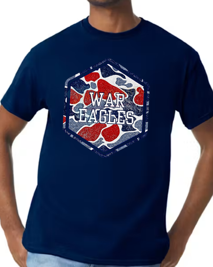 Navy & Red Camo War Eagles Tee