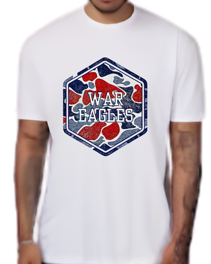 Navy & Red Camo War Eagles Tee