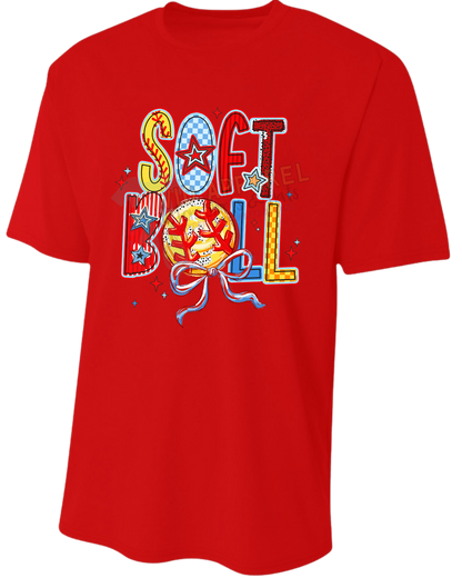 Colorful Softball Tee