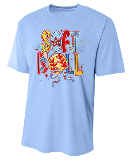 Colorful Softball Tee
