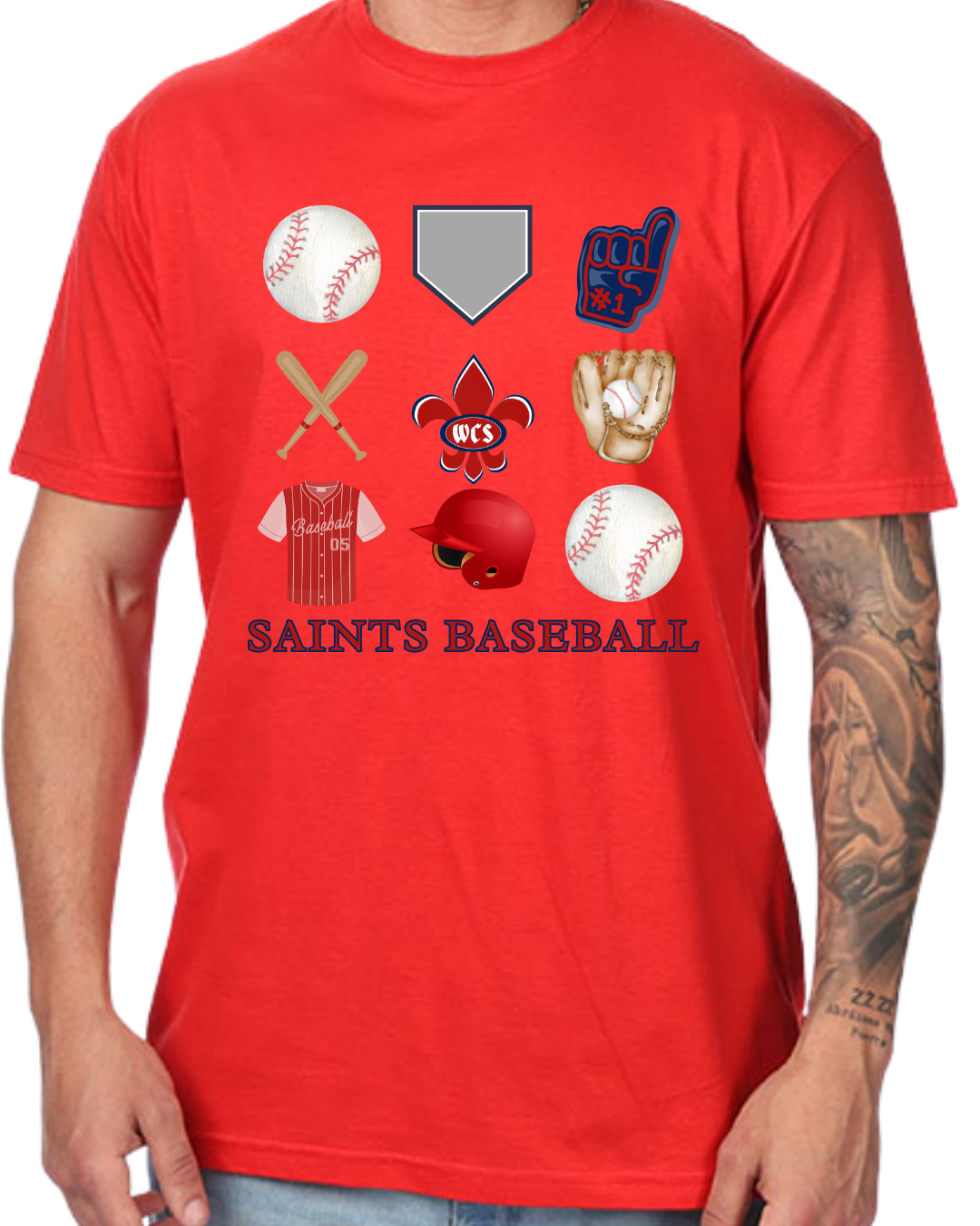Saints Baseball Block Tee